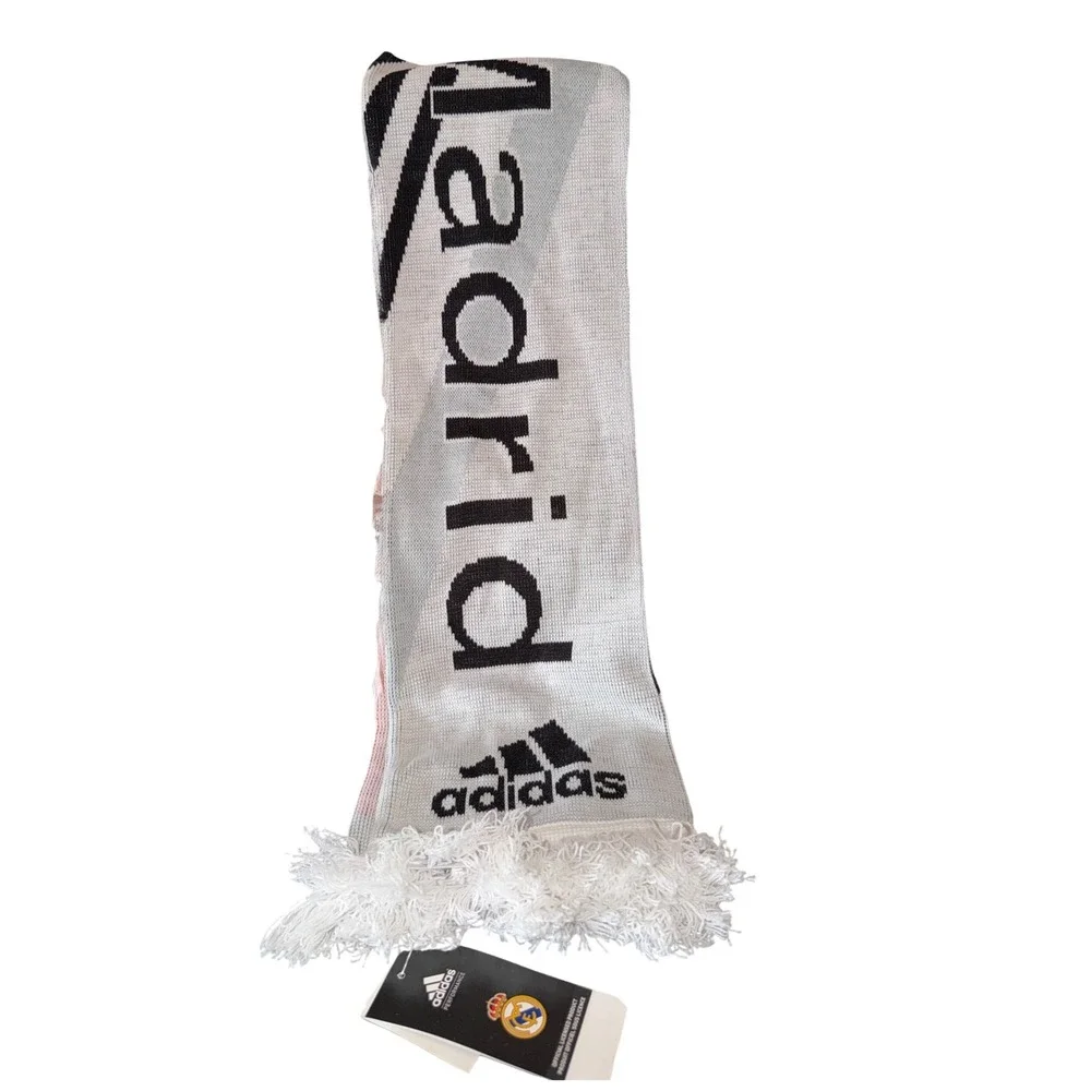 Adidas Real Madrid‎ Knit Scarf Unisex OSFM White Official Licensed Product NEW